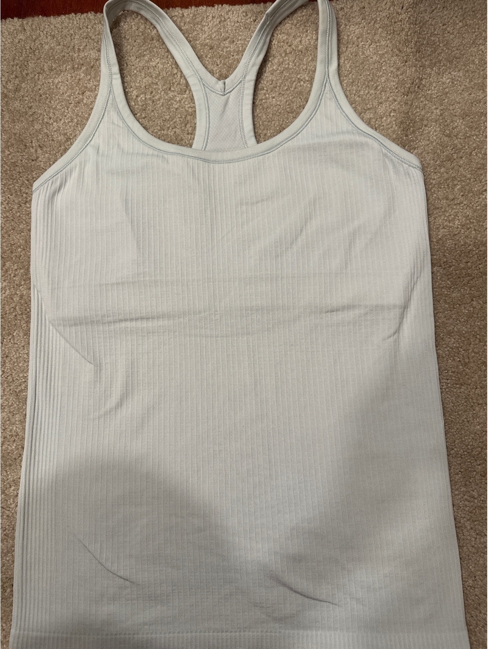(4)Lululemon Light Blue Ribbed Racerback Tank Top Size 8